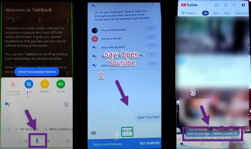 Turn OFF the talkback by pressing together the Volume keys.