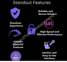 VNROM Bypass APK standout features including seamless experience, high-speed performance, ad-free interface, powerful unlocking capabilities, and reliable security.